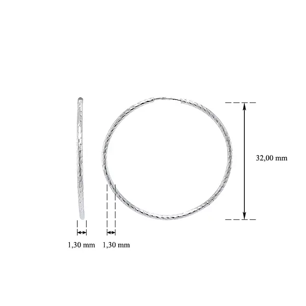 Vòng tai tròn vàng trắng