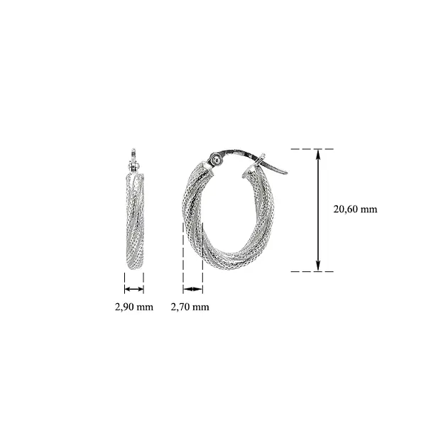 Vòng tai tròn vàng trắng