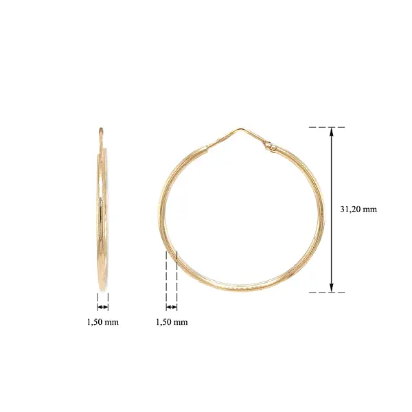 Vòng tai tròn vàng