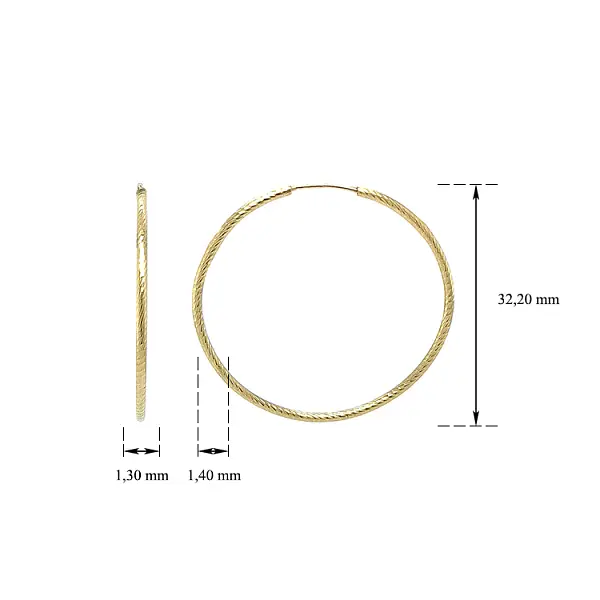 Vòng tai tròn vàng