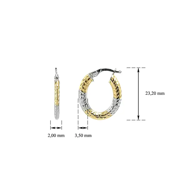 Vòng tai tròn làm từ vàng kết hợp