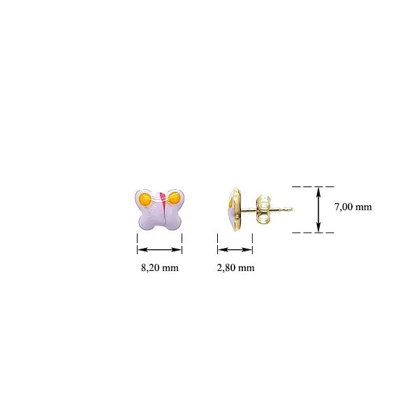 Vòng tai vàng Pecek hình bướm