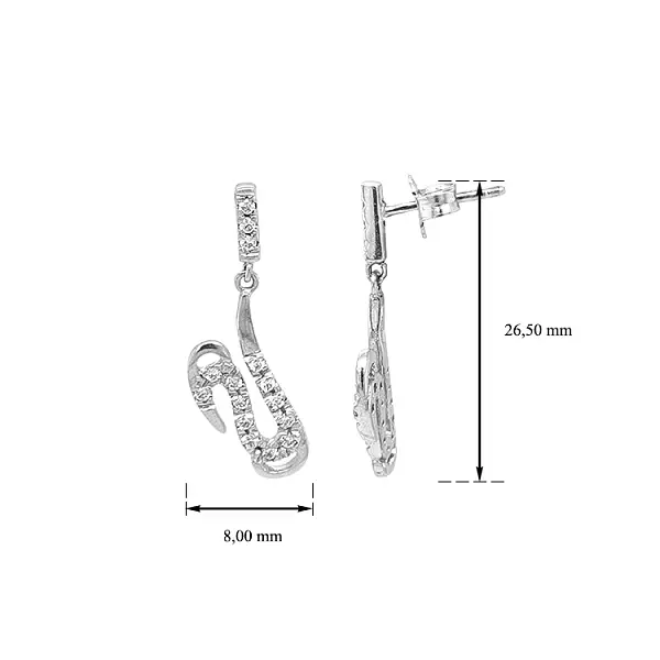 Vòng tai vàng đính đá zircon