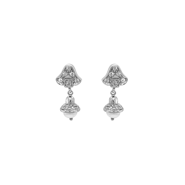 Vòng tai vàng đính ngọc trai và zircon