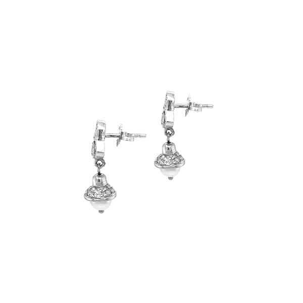 Vòng tai vàng đính ngọc trai và zircon