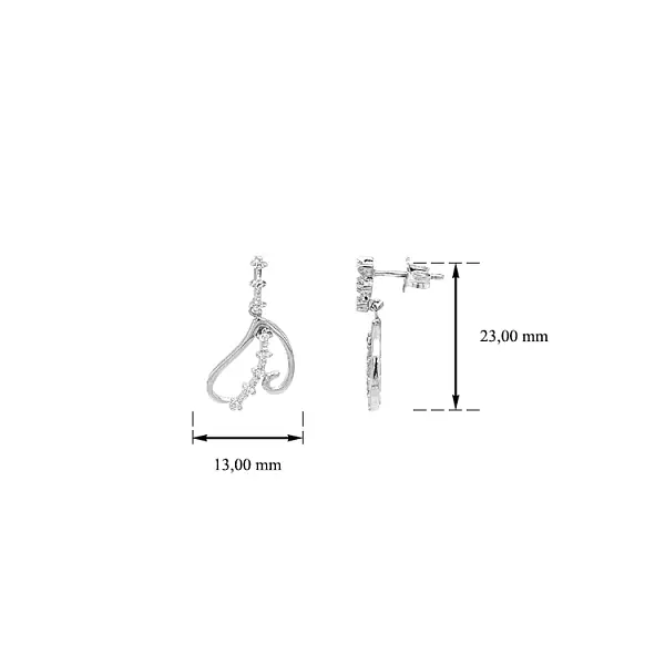 Vòng tai vàng đính đá zircon