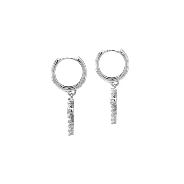 Vòng tai vàng hình thánh giá đính đá zircon