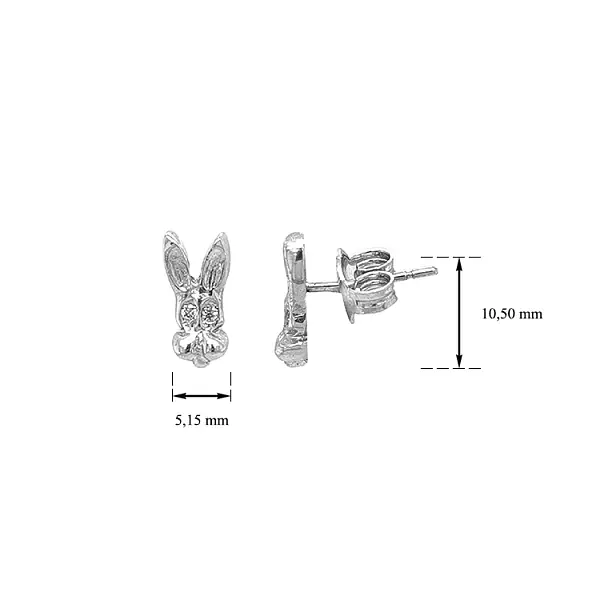 Vòng tai thỏ vàng đính đá zircon