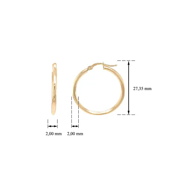 Vòng tai tròn vàng