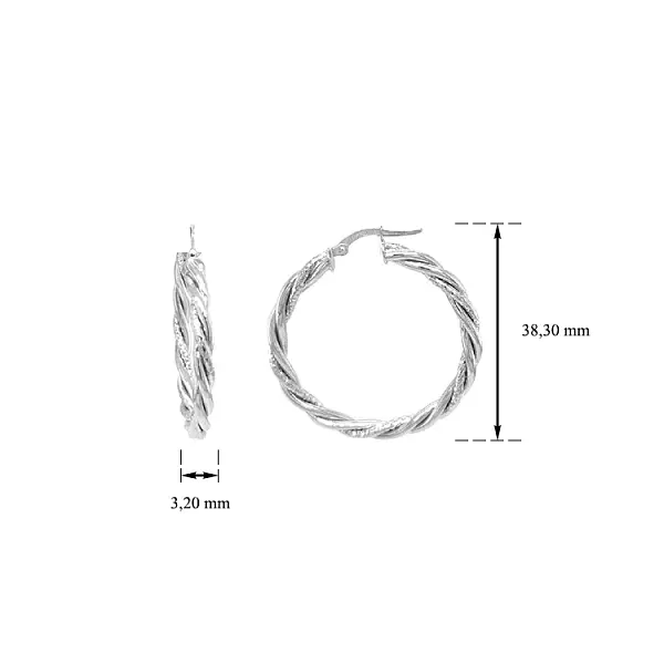 Vòng tai tròn vàng trắng