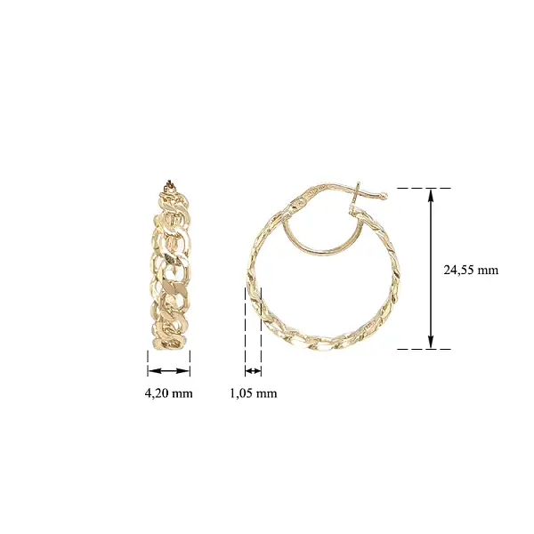 Vòng tai tròn vàng