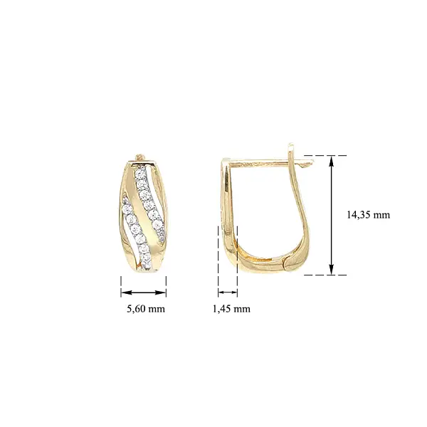 Vòng tai vàng đính đá zircon