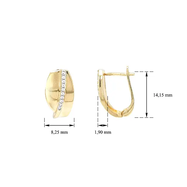 Vòng tai vàng đính đá zircon