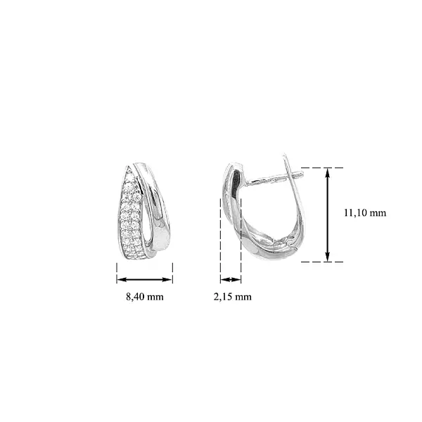 Vòng tai vàng đính đá zircon