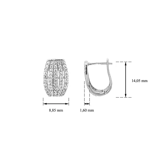 Vòng tai vàng đính đá zircon