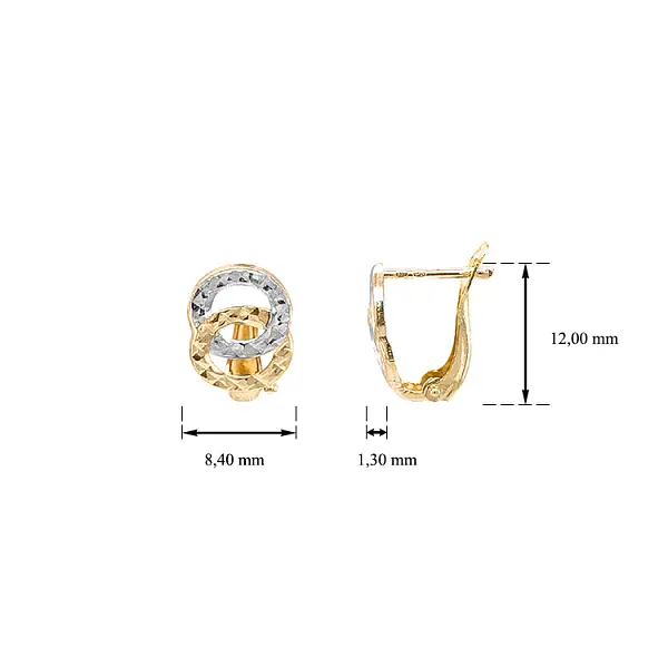 Khuyên tai làm từ vàng kết hợp