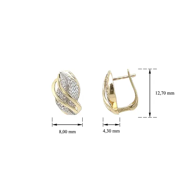 Vòng tai vàng đính đá zircon