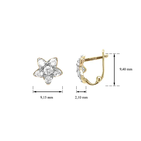 Vòng tai vàng đính đá zircon