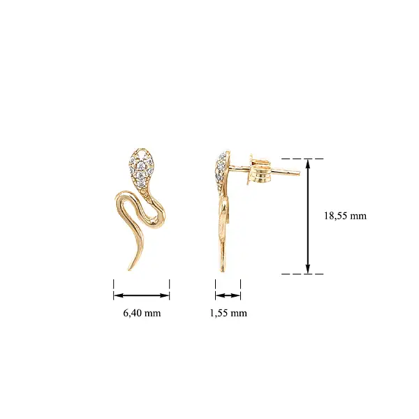 Vòng tai vàng đính đá zircon