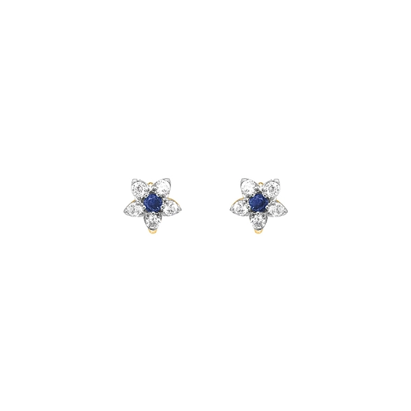 Vòng tai vàng hình hoa đính đá zircon