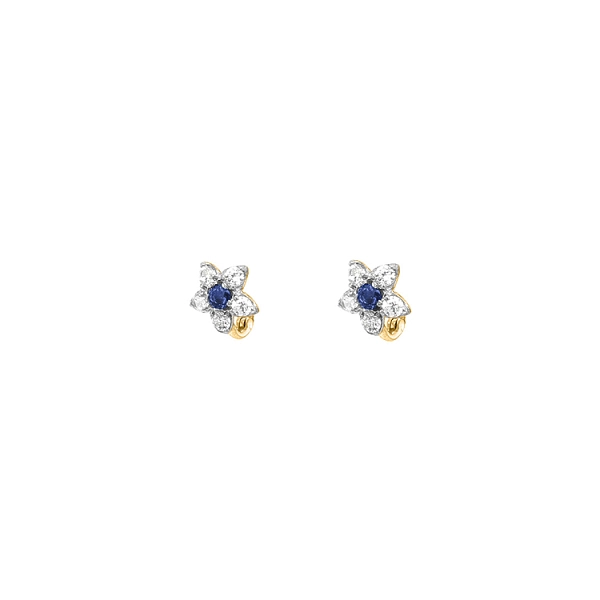 Vòng tai vàng hình hoa đính đá zircon