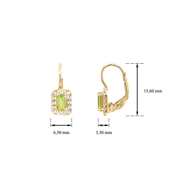 Vòng tai vàng đính đá zircon