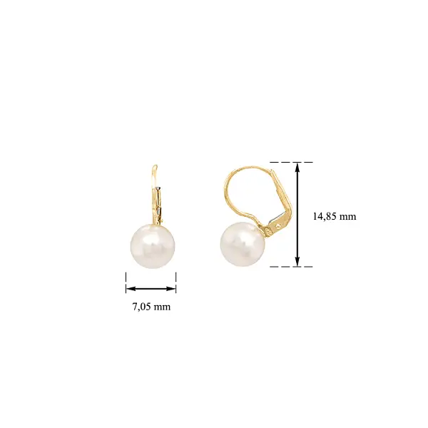 Vòng tai ngọc trai vàng