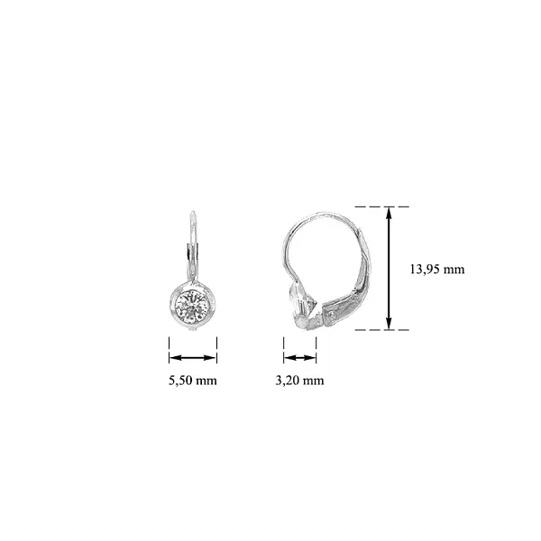 Vòng tai vàng đính đá zircon