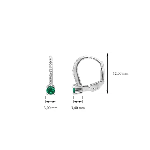 Vòng tai vàng đính đá zircon