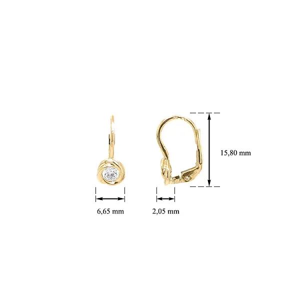 Vòng tai vàng đính đá zircon