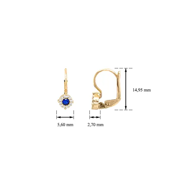 Vòng tai vàng đính đá zircon