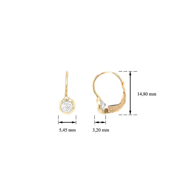 Vòng tai vàng đính đá zircon