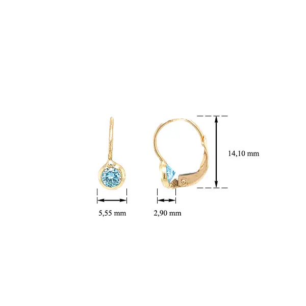 Vòng tai vàng đính đá zircon