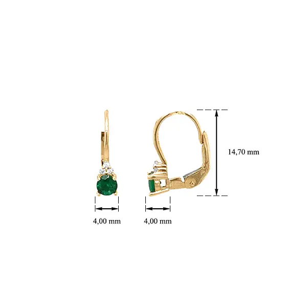 Vòng tai vàng đính đá zircon