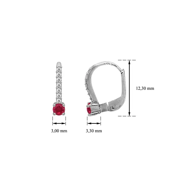 Vòng tai vàng đính đá zircon