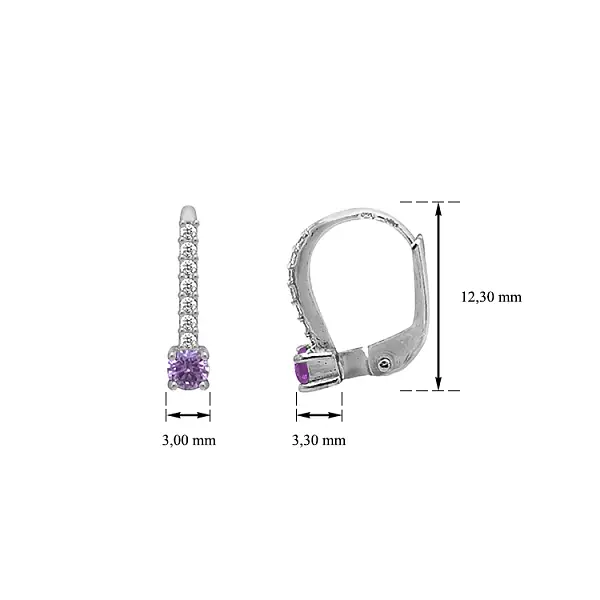 Vòng tai vàng đính đá zircon