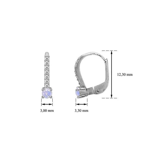 Vòng tai vàng đính đá zircon