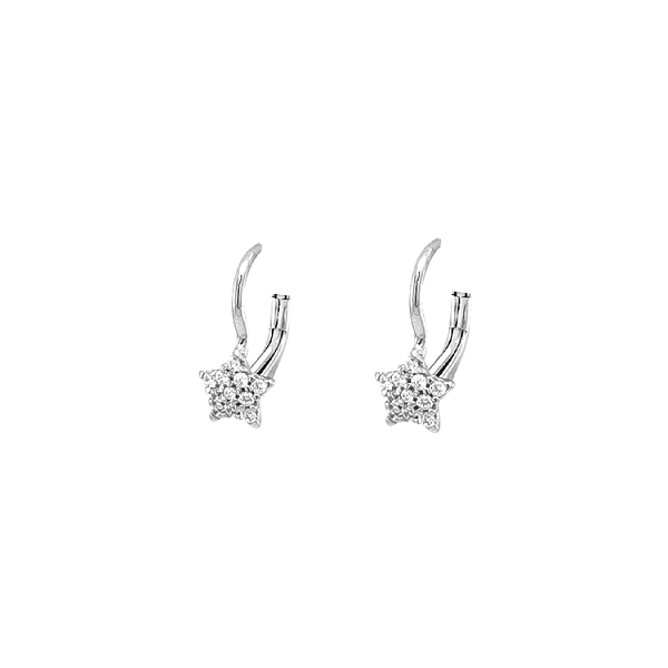 Vòng tai vàng hình sao biển đính đá zircon