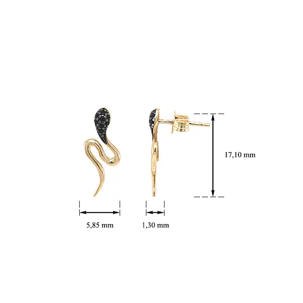 Vòng tai vàng đính đá zircon