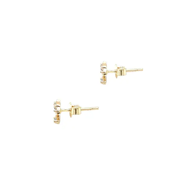 Vòng tai vàng hình trăng lưỡi liềm đính đá zircon