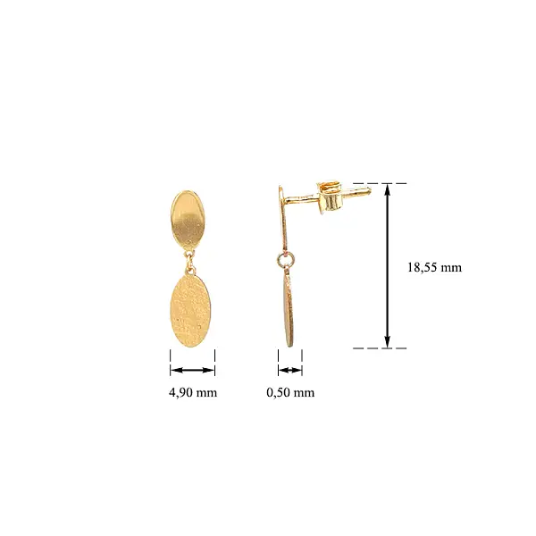 Vòng tai vàng đính đá lủng lẳng