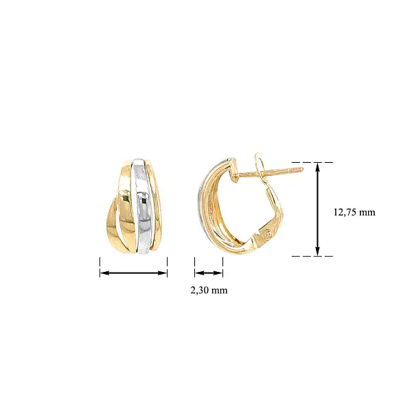 Khuyên tai làm từ vàng kết hợp