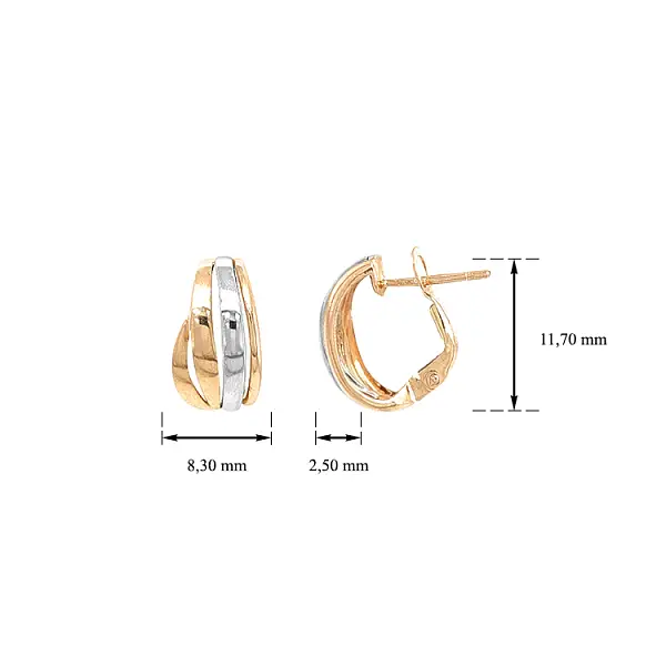 Khuyên tai làm từ vàng kết hợp