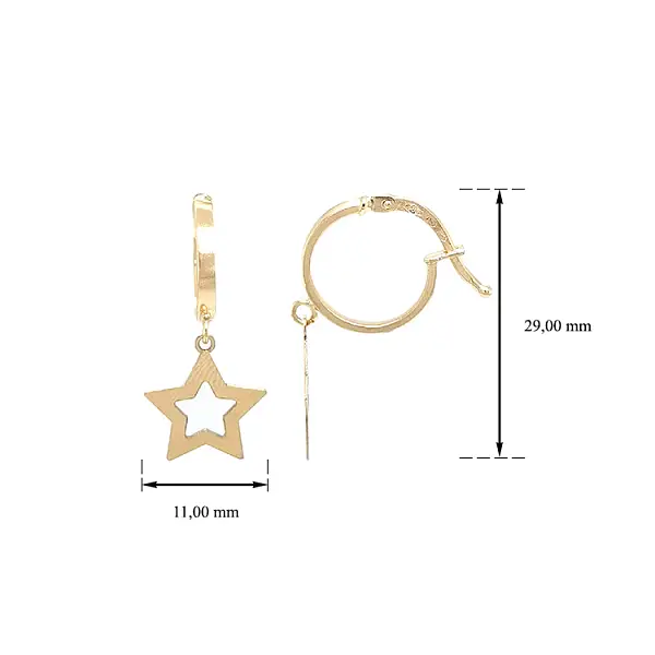 Vòng tai vàng hình ngôi sao