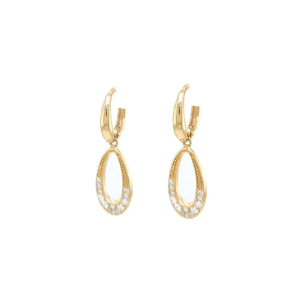 Vòng tai vàng đính đá zircon