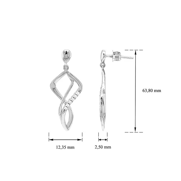 Vòng tai vàng đính đá zircon