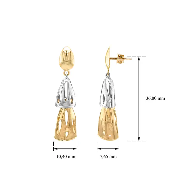 Khuyên tai làm từ vàng kết hợp