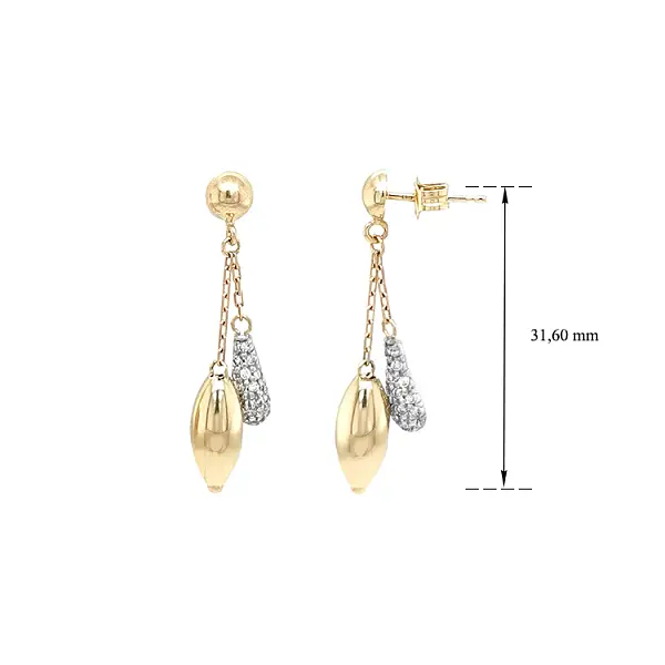 Vòng tai vàng đính đá zircon