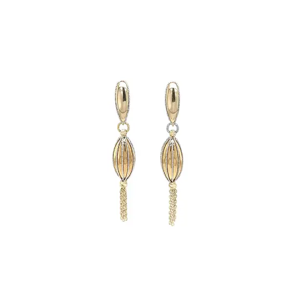 Vòng tai vàng đính đá lủng lẳng