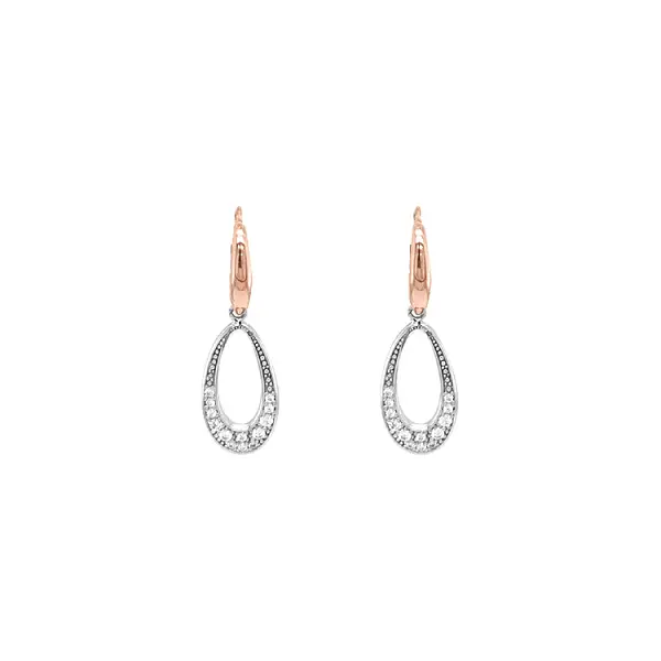 Vòng tai dạng chuỗi với đá zircon trong vàng